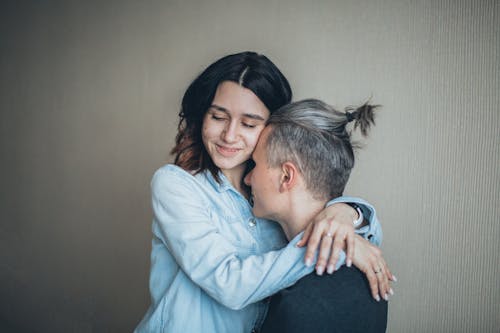 Free Man And Woman Hugging Stock Photo
