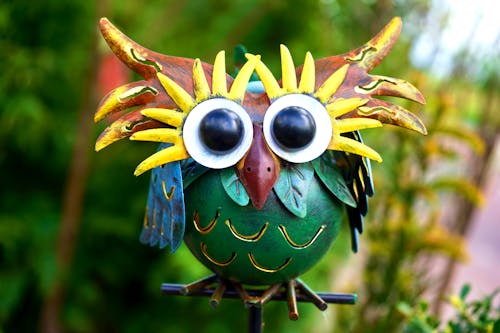 Green and Brown Owl Decor