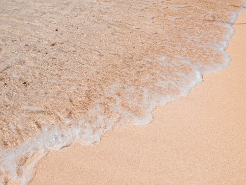 Foto profissional grátis de água branca, areia, costa
