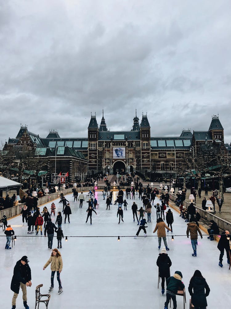 People Ice Skating Near Artexpo Amsterdam