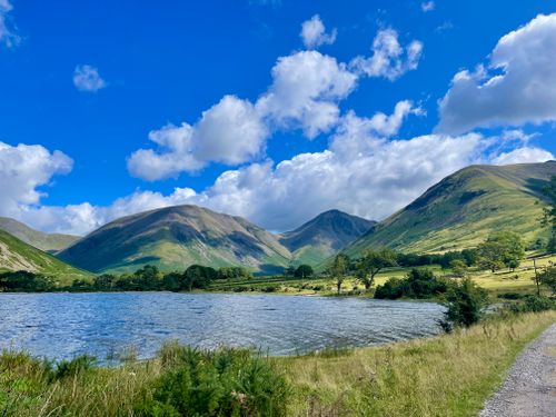 Free Beautiful summer landscape of Wast Water with surrounding mountains in the Lake District, UK. Stock Photo
