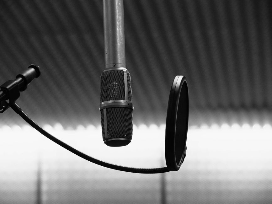 Radio microphone in studio