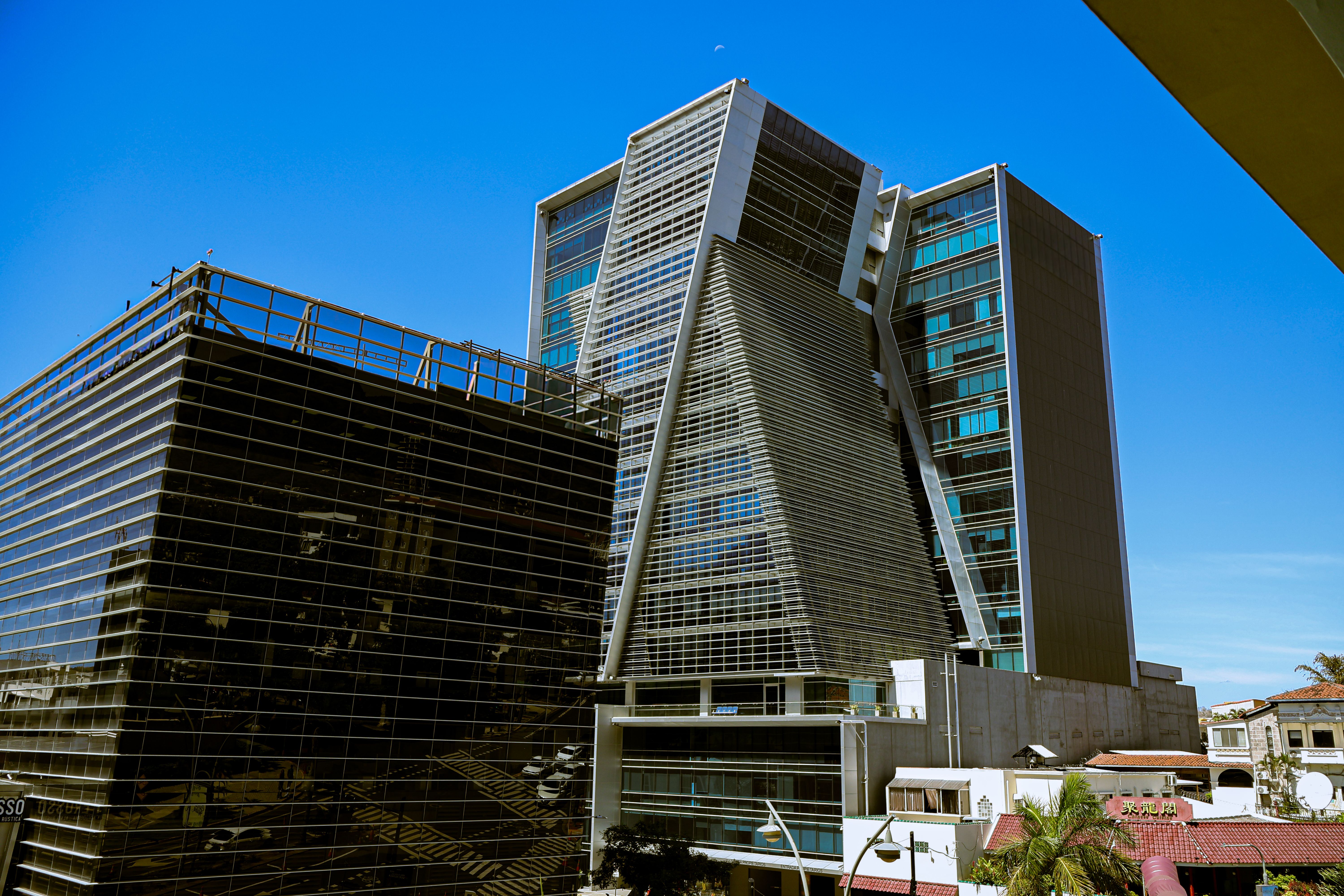 Stunning view of a modern architectural office building in San Salvador, El Salvador.