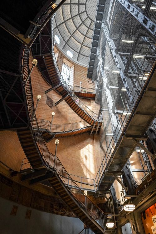 Free Explore the striking architectural design inside the Old Elbe Tunnel in Hamburg, Germany. Stock Photo
