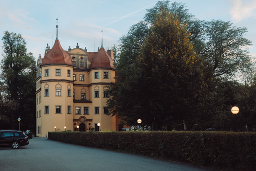 Scenic view of Schlosshotel Althörnitz during a serene evening in Bertsdorf-Hörnitz, Germany.