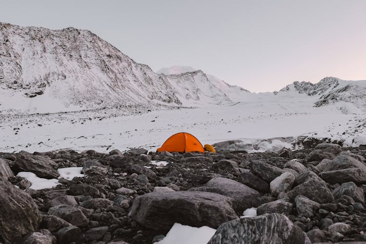 Tent On Rocky Mountain