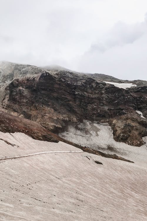 Drone Shot of People Walking on a Trail