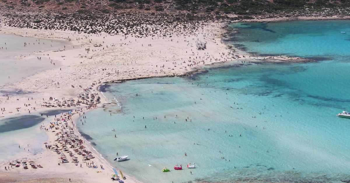 The shallow turquoise lagoon at Balos, western Crete
