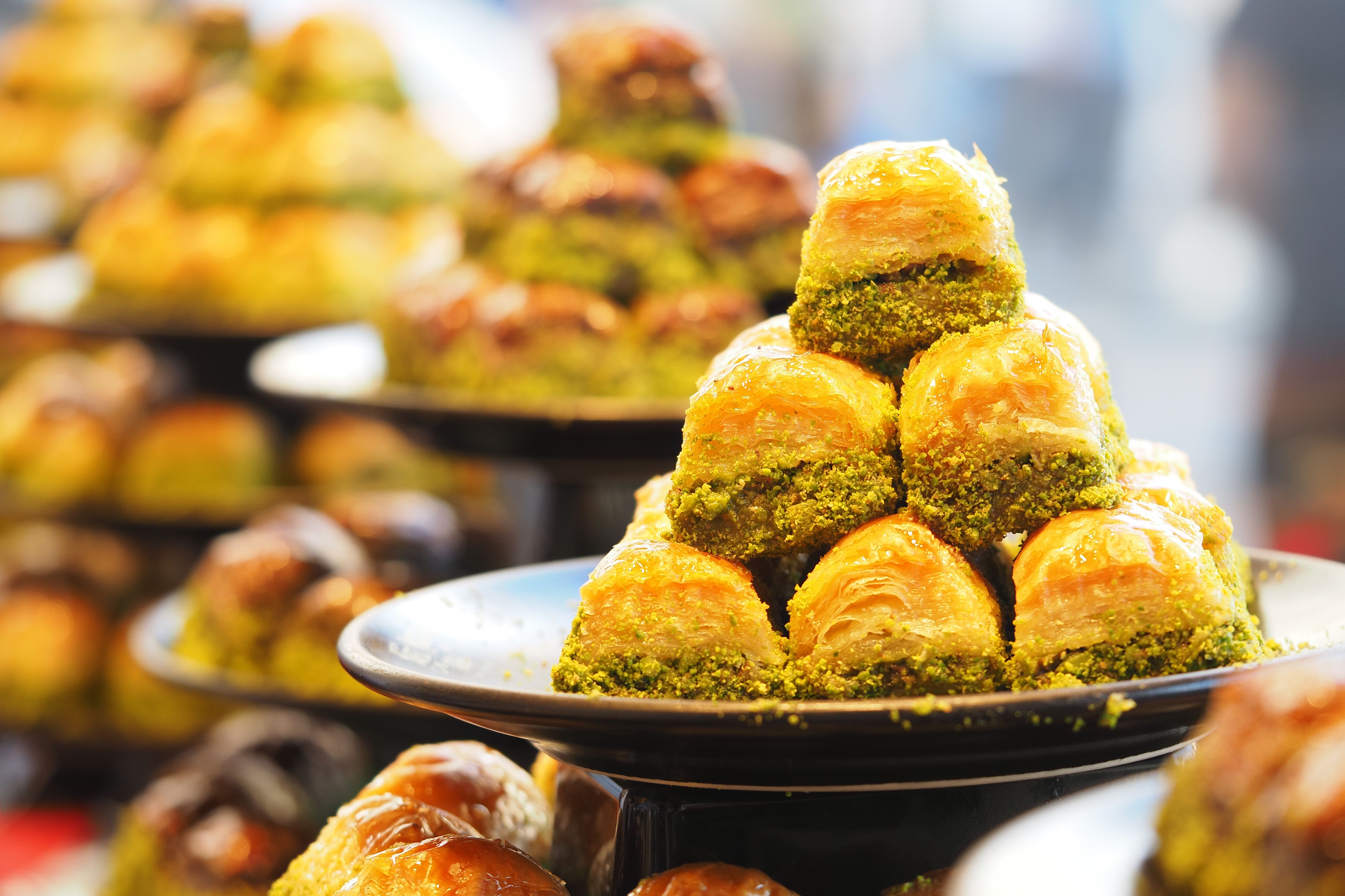 Matcha Baklava with White Chocolate Pistachio Filling