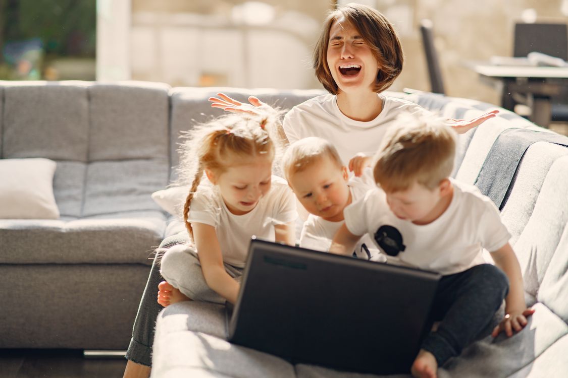 Mother mishandling with children at home