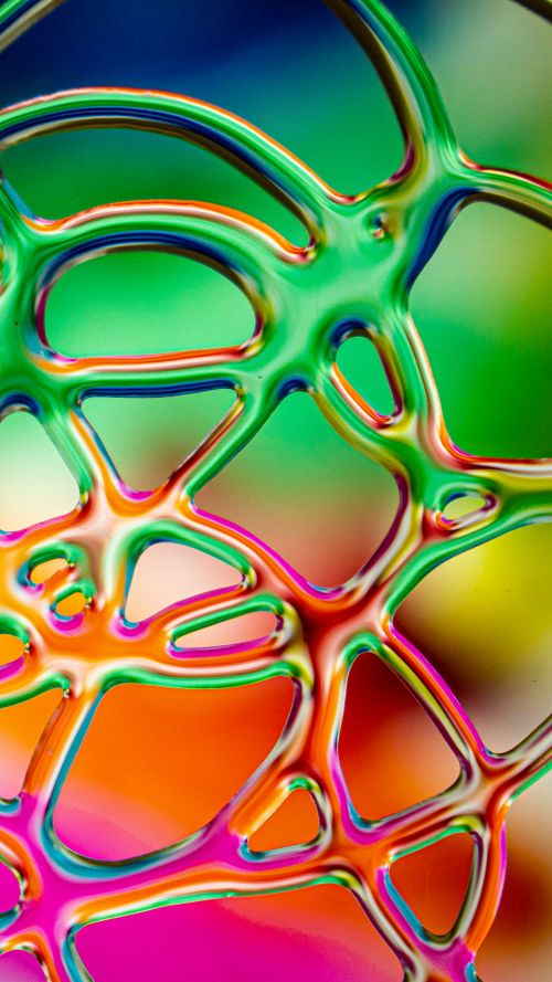 Free Colorful abstract close-up of liquid surface with intricate patterns, showcasing vibrant colors and fluid art. Stock Photo