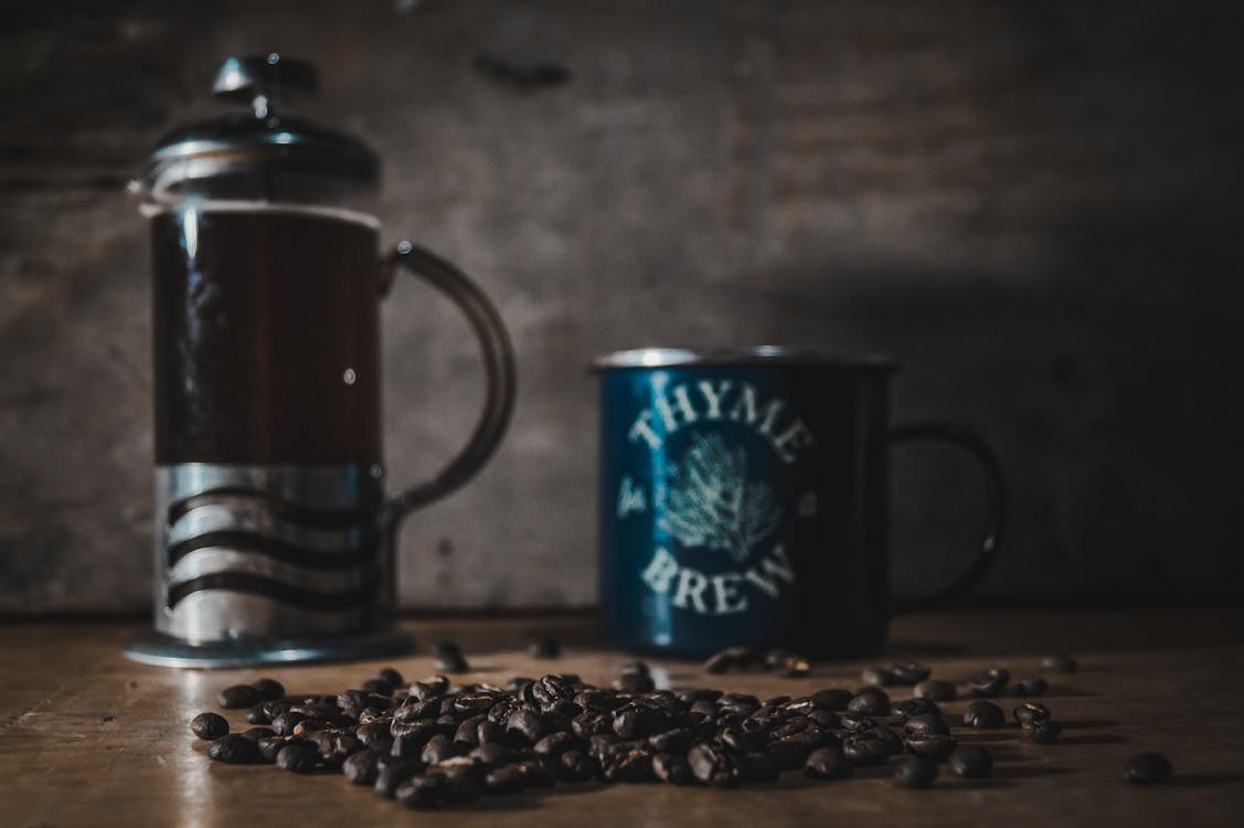 Free Fresh Coffee Beans Brewing Stock Photo