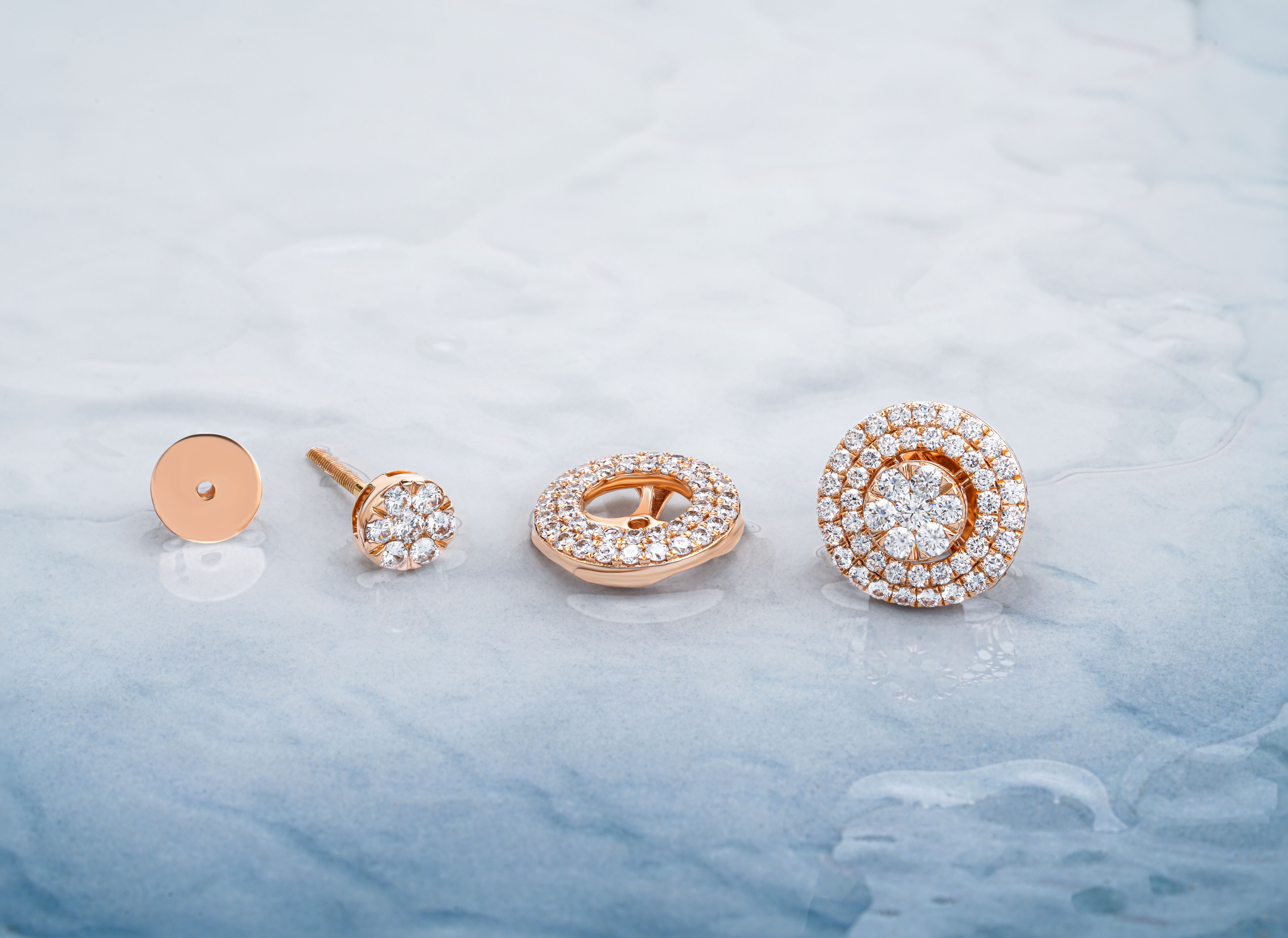 Priyaasi Rose Gold Crystal Stud Earrings