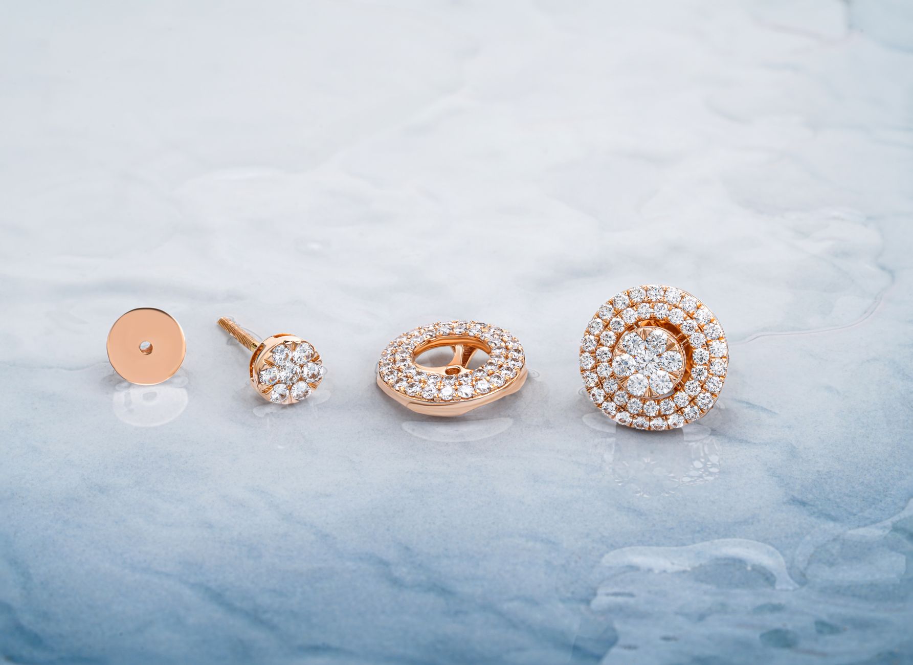Priyaasi Rose Gold Crystal Stud Earrings