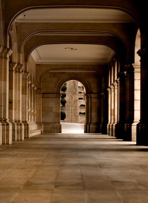 Free Elegant stone archways in A Coruña, Spain, showcasing intricate architectural design and symmetry. Stock Photo