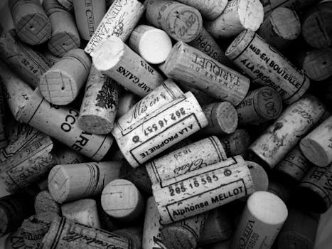 Grayscale Photography of Cork Lot