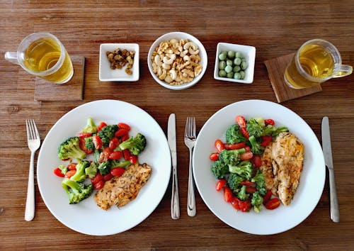 Cooked Food On White Ceramic Plate