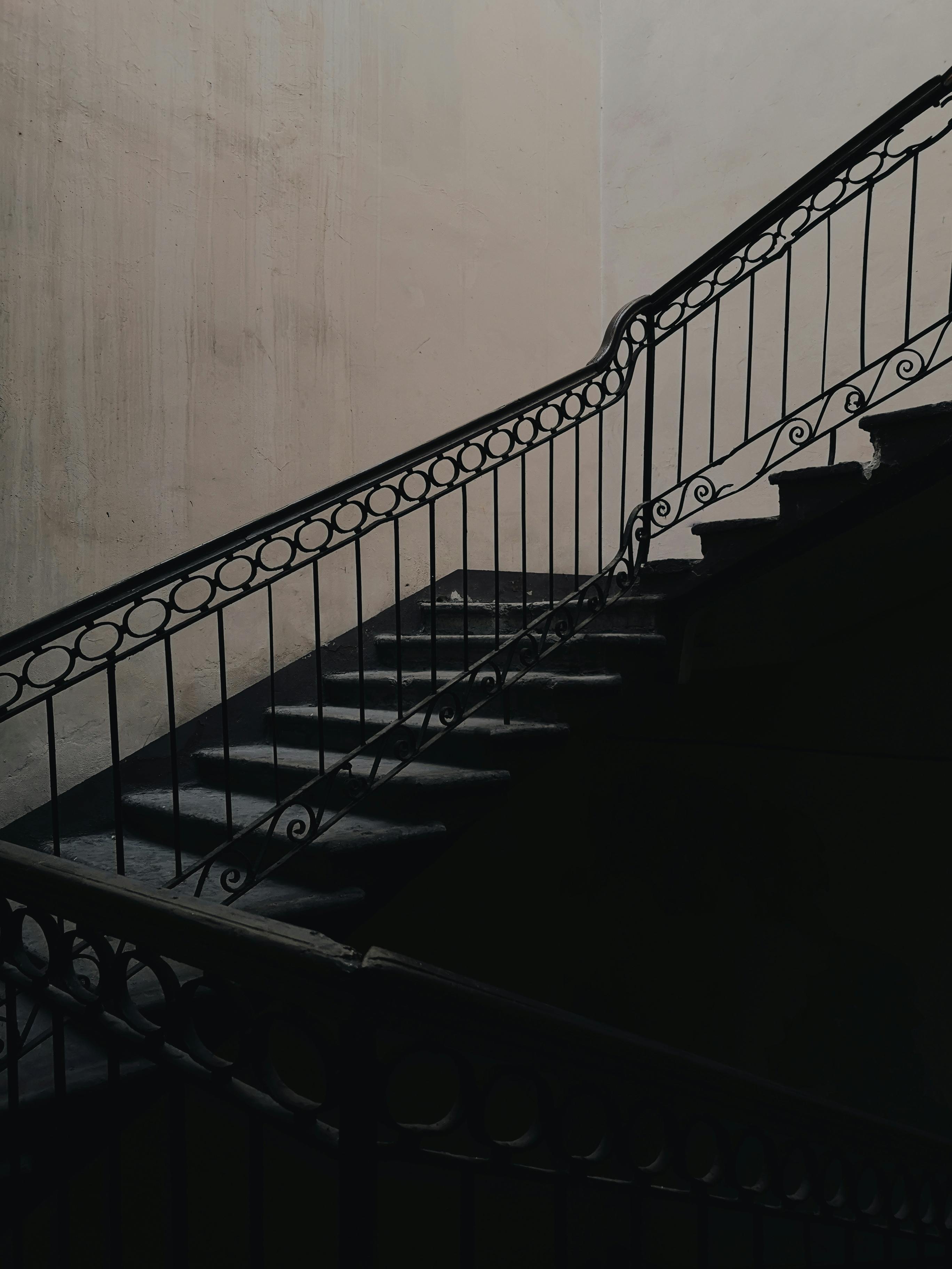 Black Metal Staircase Railings Free Stock Photo