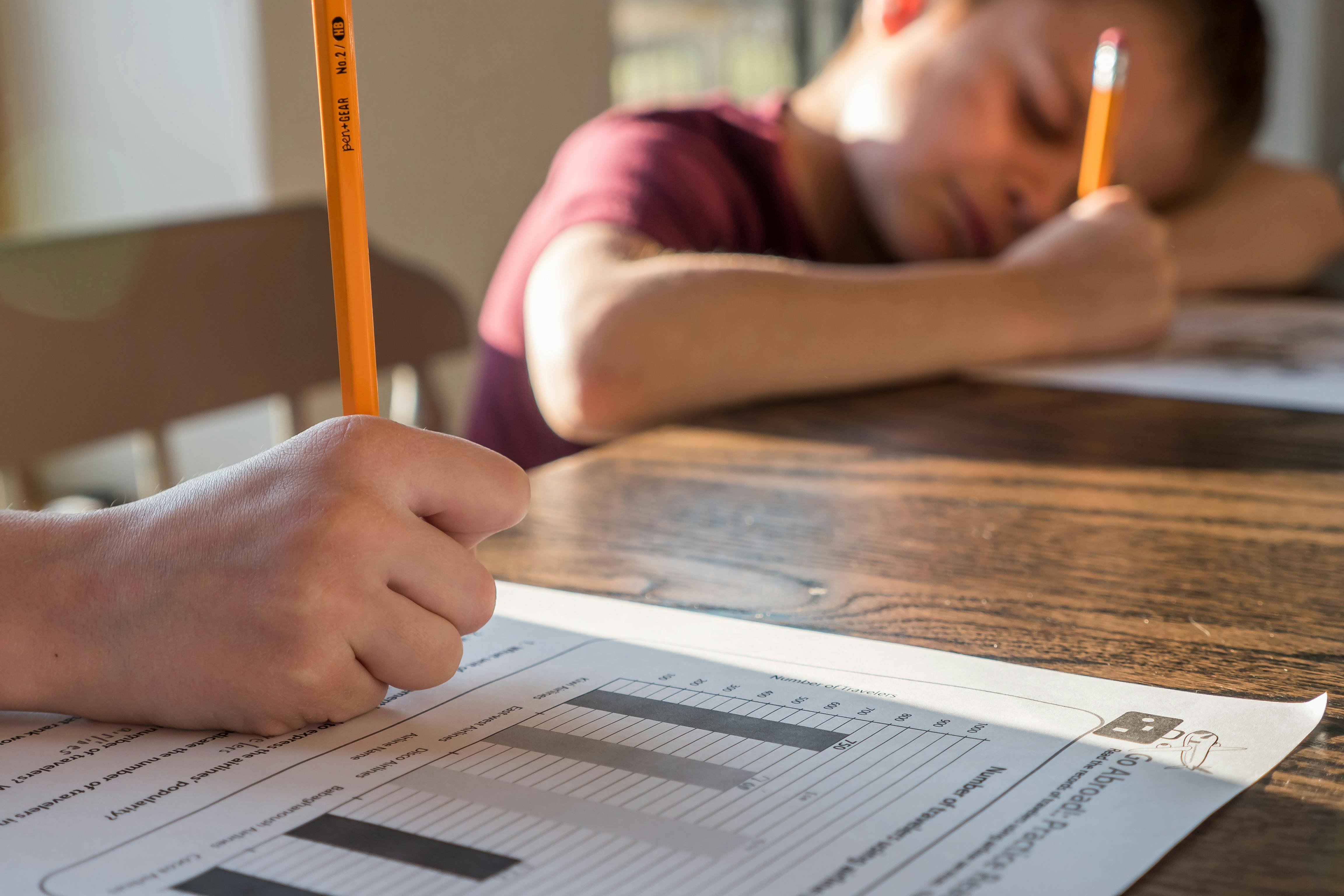 Kids doing homework exercise at home \u00b7 Free Stock Photo