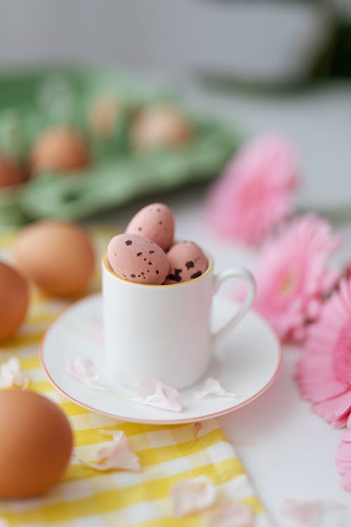 Darmowe zdjęcie z galerii z jajka, kropkowany, kubek