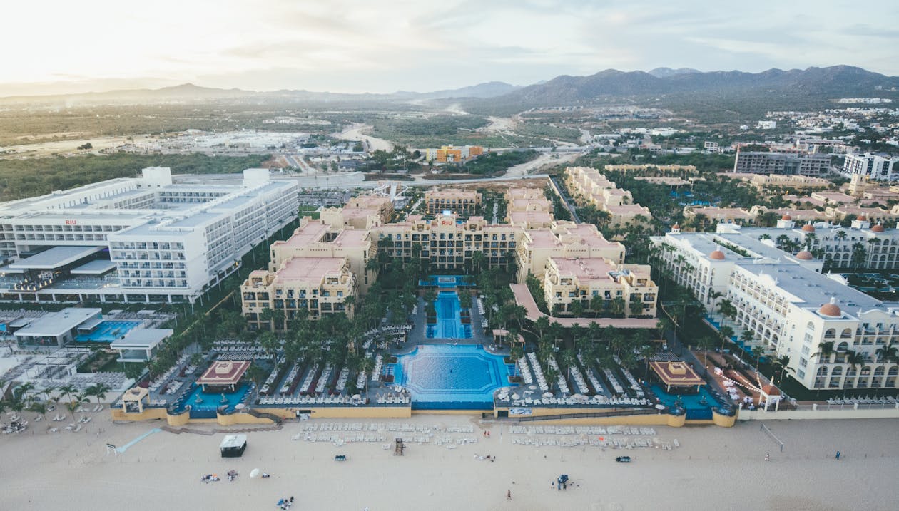 Aerial Shot Of Hotel Buildings