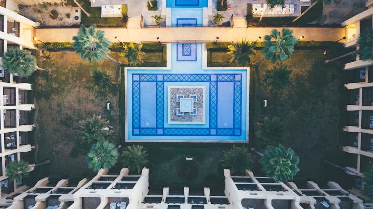 Aerial Shot Of Swimming Pool