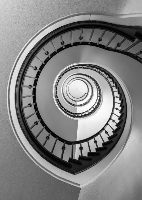 Free Elegant spiral staircase showcasing architectural beauty in Hamburg, Germany. Stock Photo