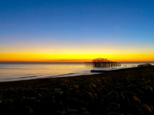 Free stock photo of beautiful ruins, blue and yellow, brighton and hove Stock Photo