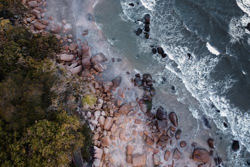 Free Aerial Shot Of Seashore Stock Photo