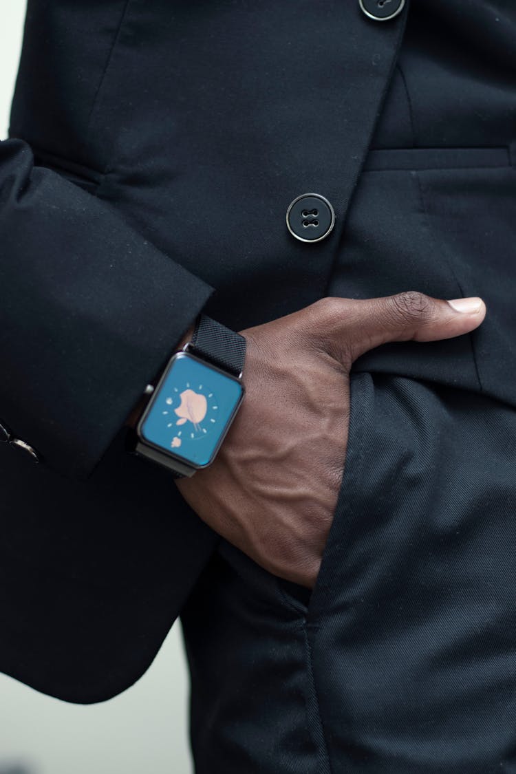 Stylish Anonymous Man With Smart Watch