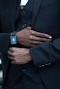 Well dressed businessman with smart watch