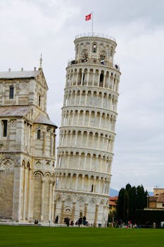 The iconic Leaning Tower of Pisa in Italy, a classic example of Italian architecture.