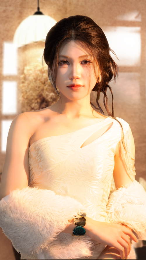 Free Portrait of an elegant woman in a stylish one-shoulder dress, exuding grace and sophistication. Stock Photo