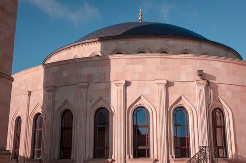 Free Stunning architectural dome with arched windows in Kyiv, showcasing elegant design and sunny weather. Stock Photo