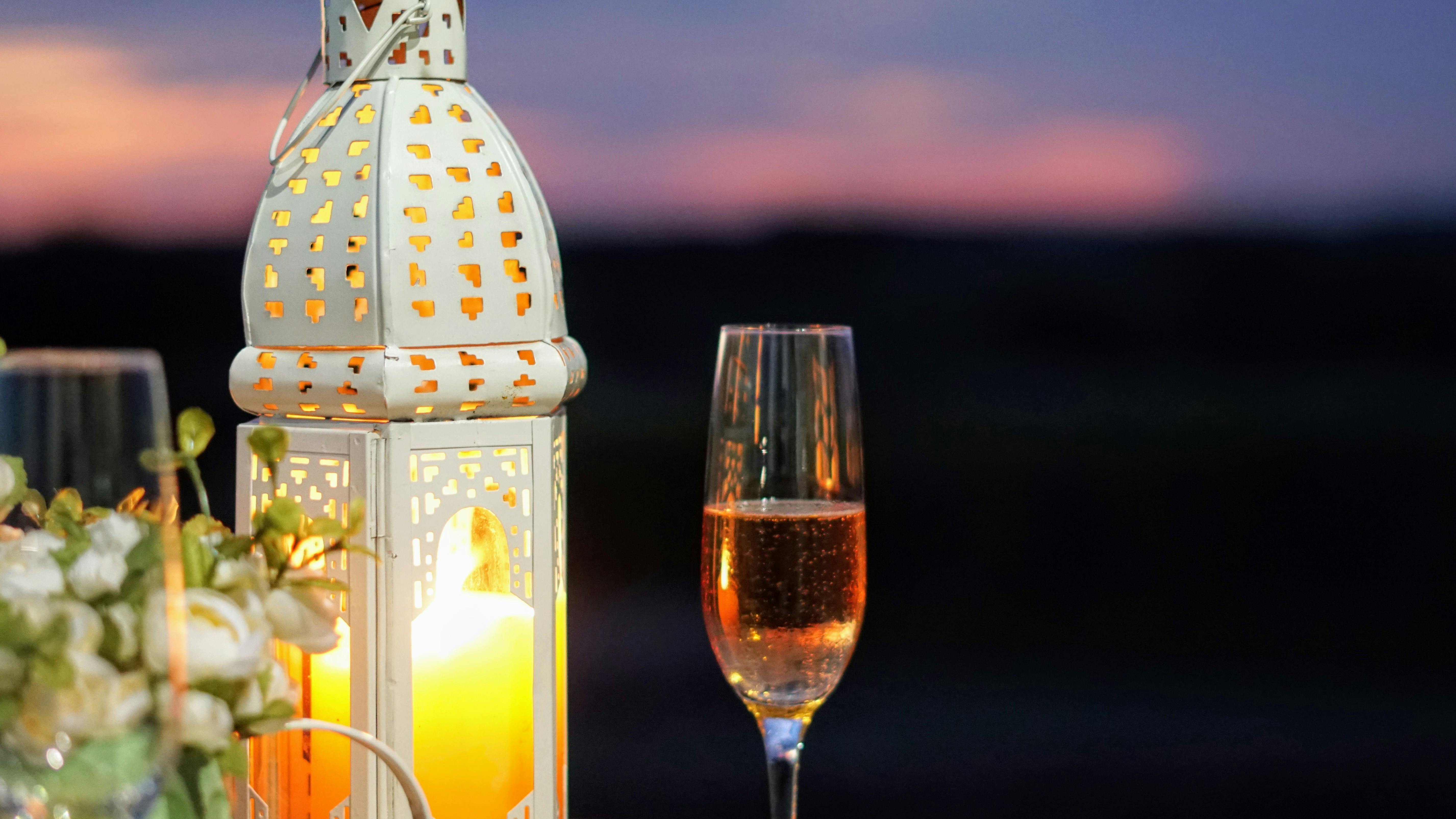 Free stock photo of candle, candlelight, champagne
