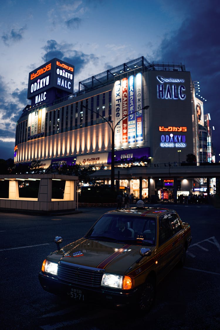 
A Building With Brands At Night