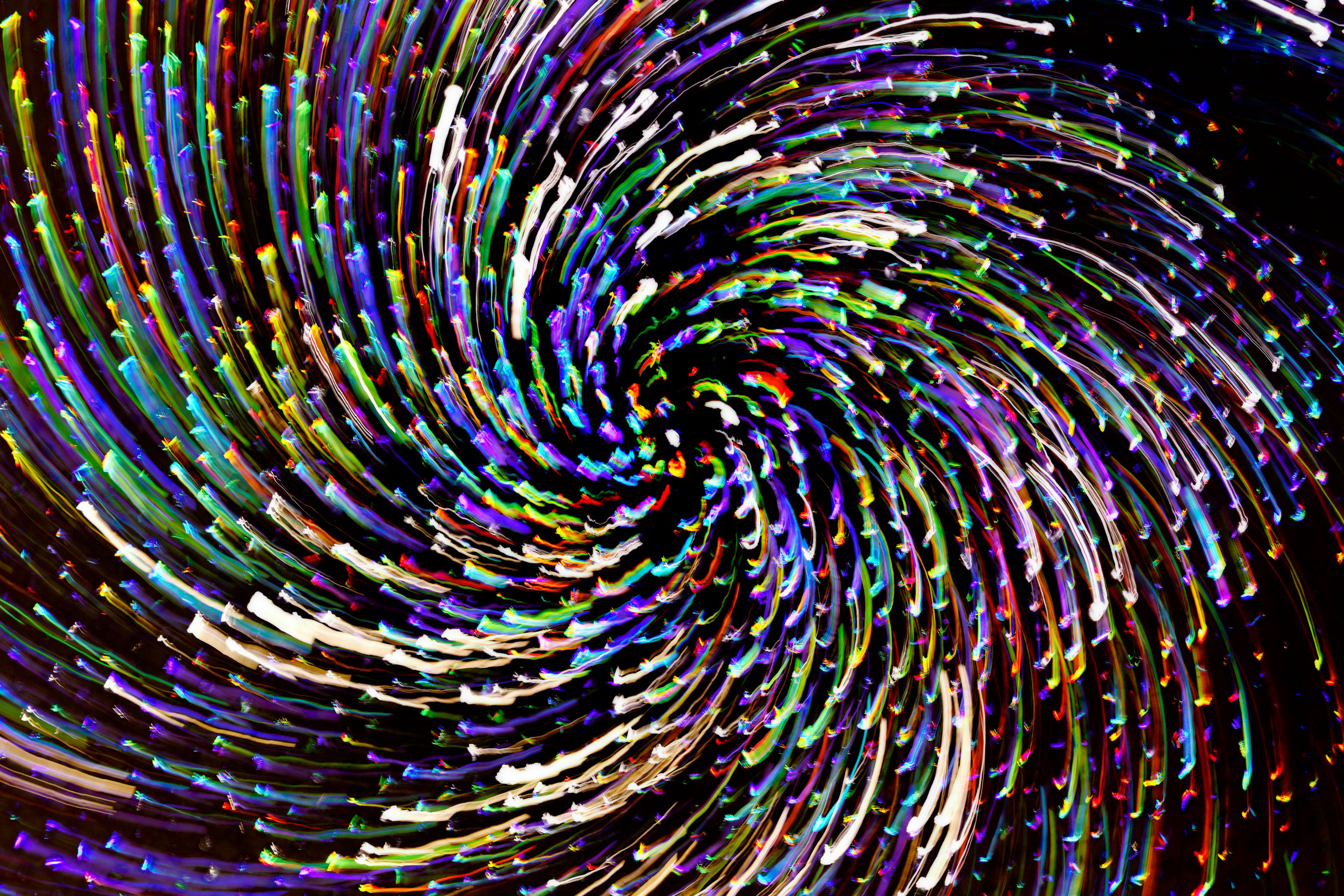 Vibrant Abstract Spiral Light Pattern · Free Stock Photo