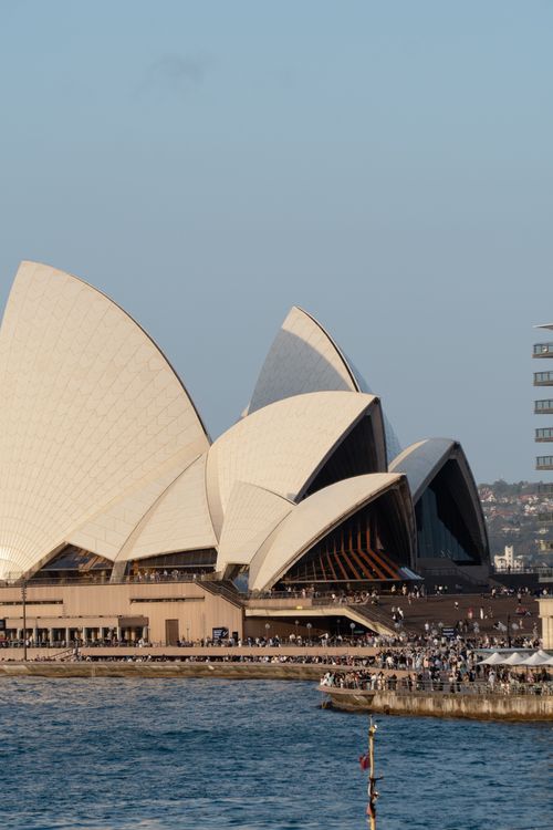 Free Stunning view of Sydney Opera House during the day with a crowd nearby, perfect for travel imagery. Stock Photo