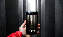 Image of the Holocaust Memorial in Berlin on a Smartphone