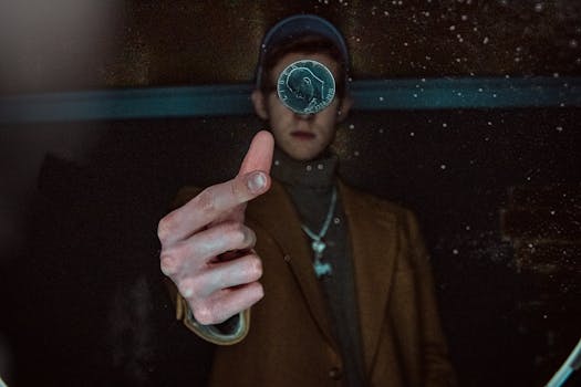 A person dramatically flipping a coin in a dimly lit environment, capturing motion and focus.