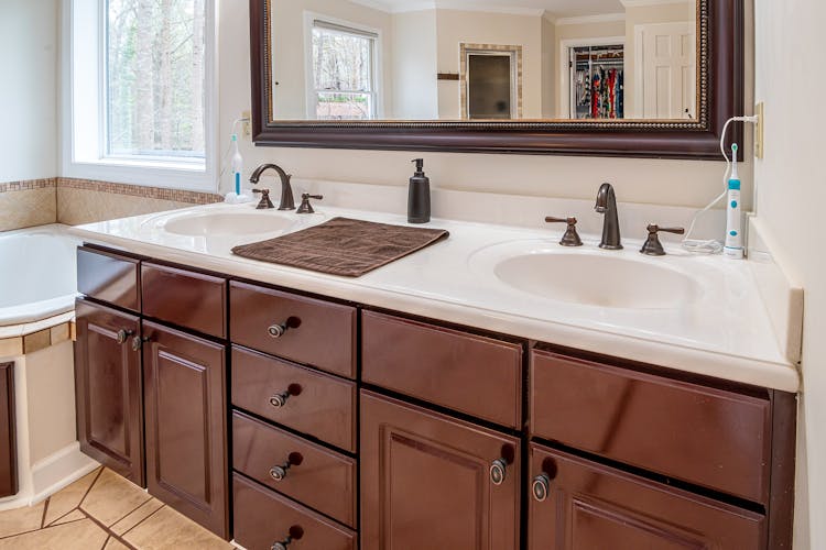 Folded Towel On Bathroom Sink