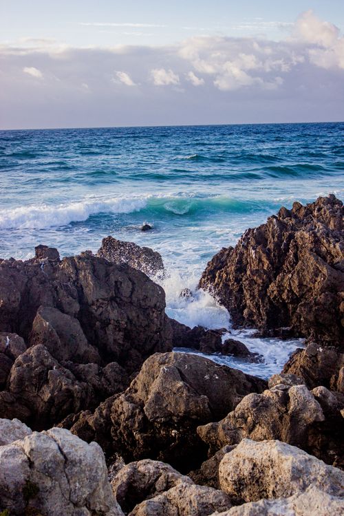 Free Stunning seascape with rocky coast at the edge of Cantabria, Spain. Stock Photo