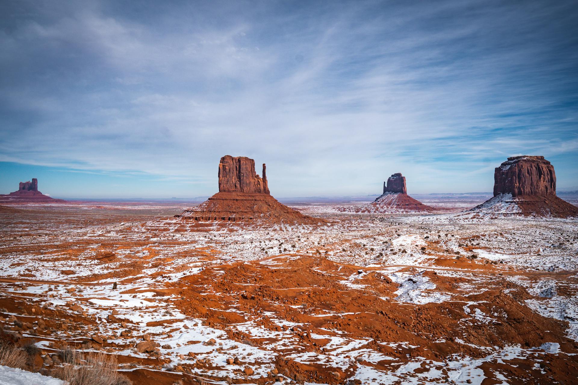 Scenic View of West and East Mitten Buttes in Arizona