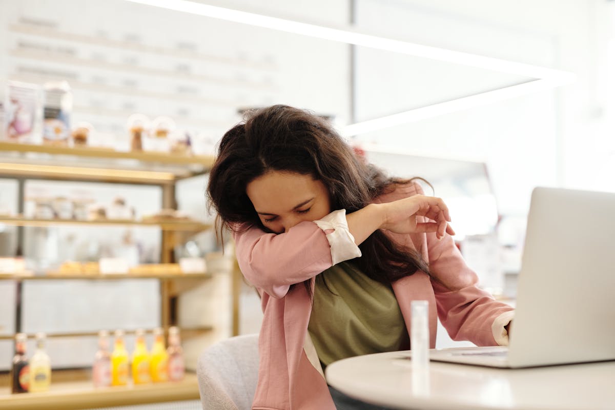 woman coughing