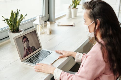 Free Woman Having A Video Call Stock Photo