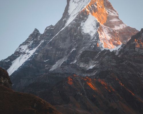 Prayer flags above a high Himalayan trail