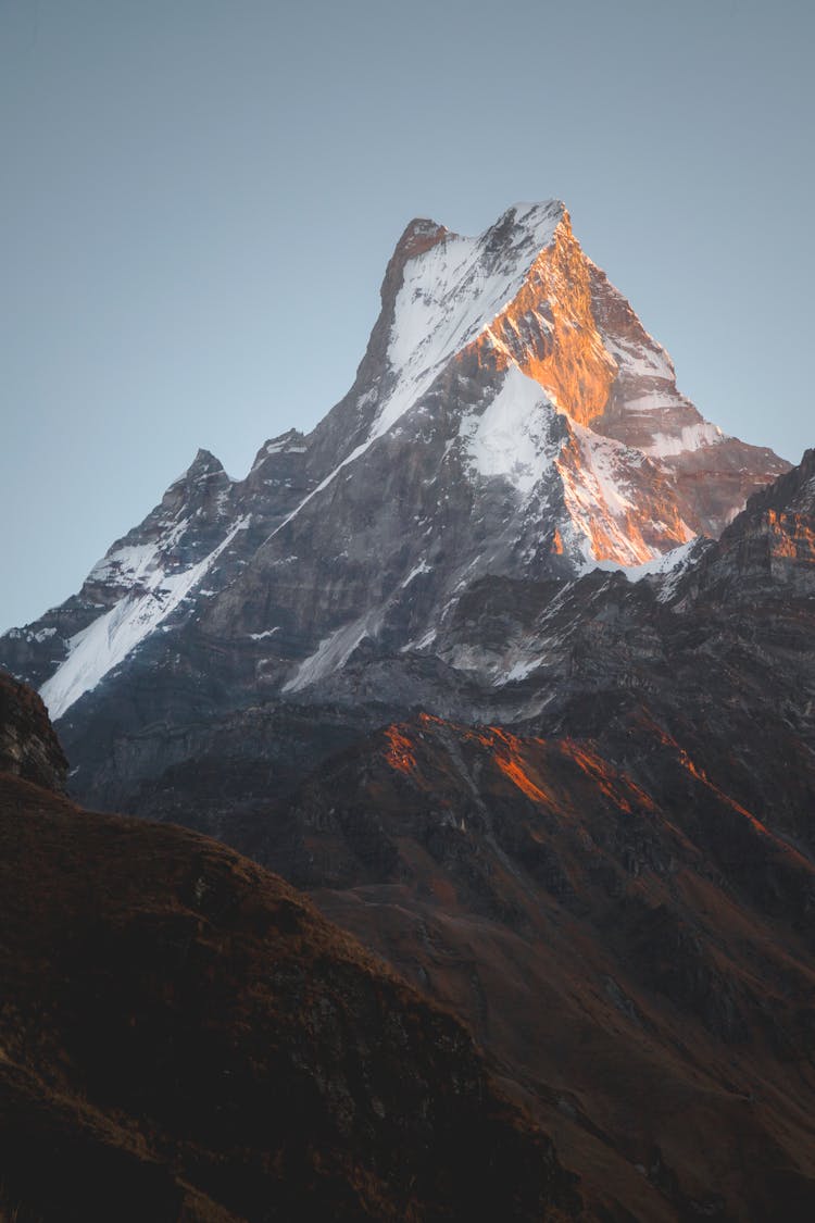 Scenic View Of Mount Mardi Himal In Nepal