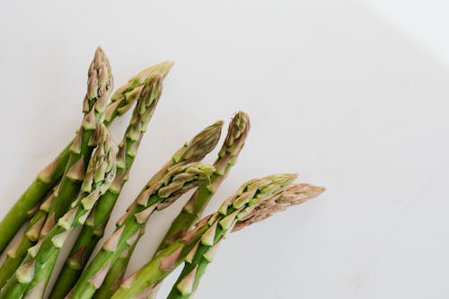 Fresh ripe asparagus pods in bunch