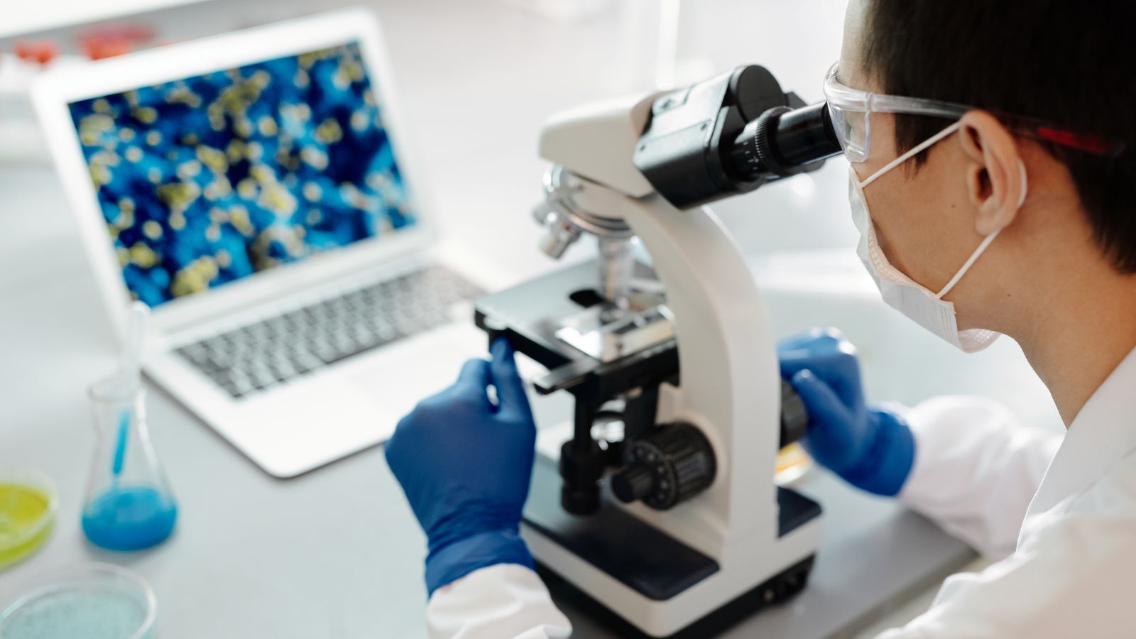 Representative licensed photograph of a scientist using a laboratory microscope; not DNA evidence from the Melissa Ann Smith investigation