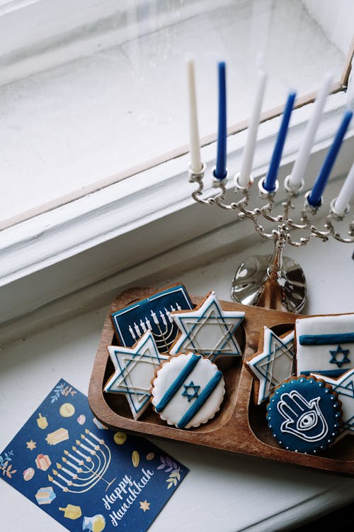 Free Jewish Hanukkah Cookies Stock Photo